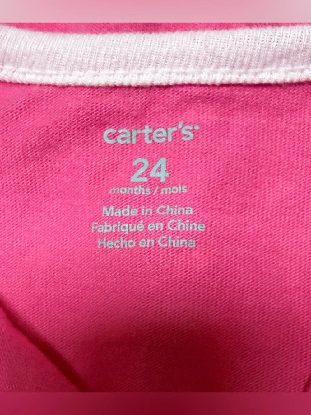 Carter’s Pink Heart Bunny Romper 24M